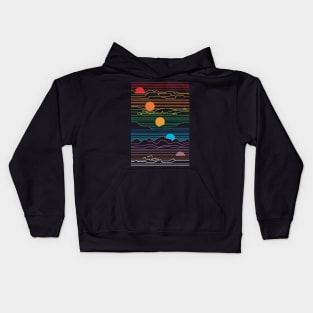 Minimal Moon Phases Kids Hoodie